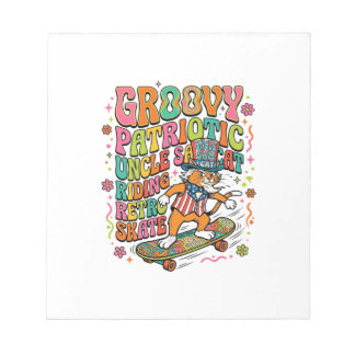 Bloc-note Patriotic Uncle Sam Cat Retro Typography T-Shirt (