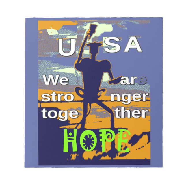 Bloc-note Patriotique USA Hope Graphisme (Devant)