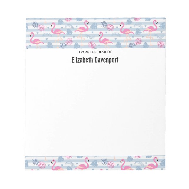 Bloc-note Patters de Whimsical Flamingo et Pineapple (Devant)