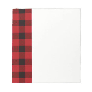 Bloc-note pays rouge et noir plaid