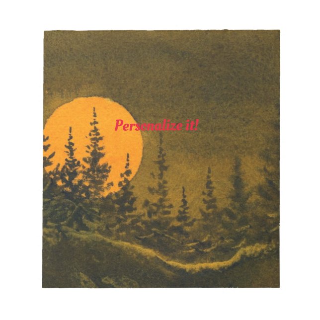 Bloc-note Paysage nocturne; chasse ou moisson lune (Devant)