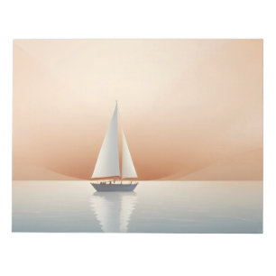 Bloc-note Paysage pittoresque Voile Coucher de soleil Fond 