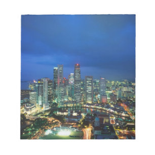Bloc-note Paysage urbain de Singapour la nuit, Singapour