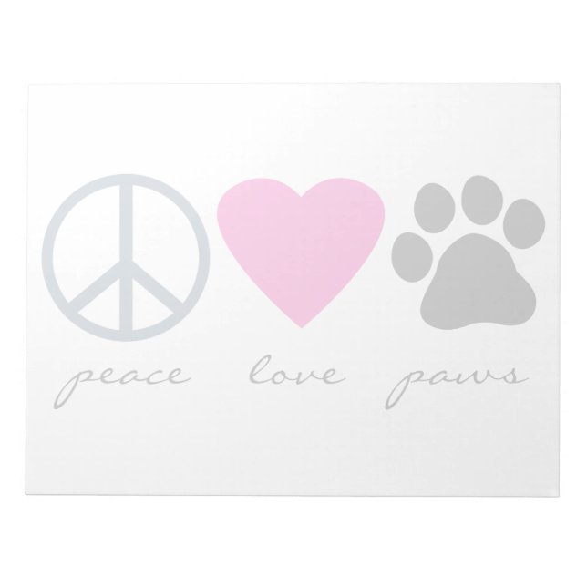Bloc-note Peace Love Paws (Devant)