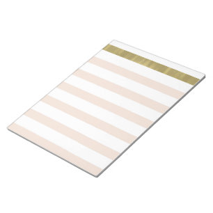 Bloc-note Peach White Gold Stripes II