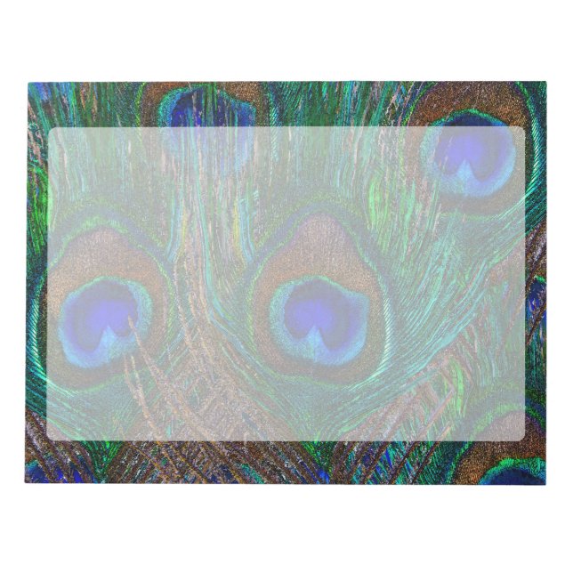 Bloc-note Peacock Vibrant Plumes Etching Style Décor (Devant)