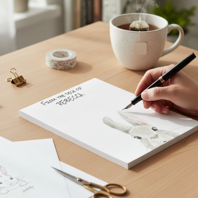 Bloc-note Peeking Lapin Lapin Du Bureau de Personnalisé (Créateur téléchargé)