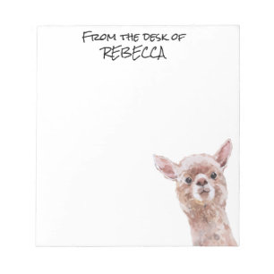 Bloc-note Peeking Llama du bureau de personnalisation
