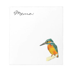 Bloc-note Peinture à l'aquarelle Kingfisher Bird