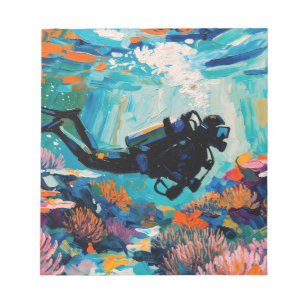 Bloc-note peinture à l'huile Art de la plongée sous-marine (