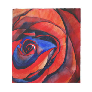 Bloc-note Peinture abstraite de rose rouge macro