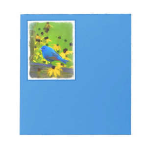 Bloc-note Peinture de Bunting Indigo - Art original pour ois