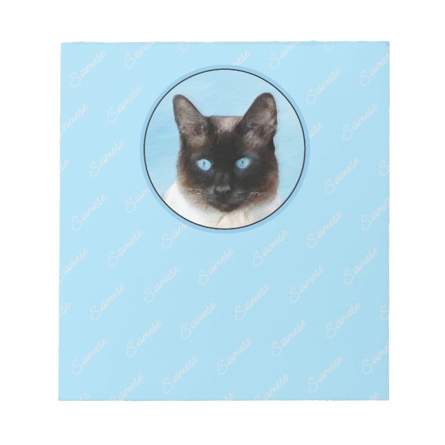Bloc-note Peinture de chats de Siamese Art animal original (Devant)