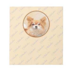 Bloc-note Peinture de Chien Chihuahua à Poils Longs Art Orig