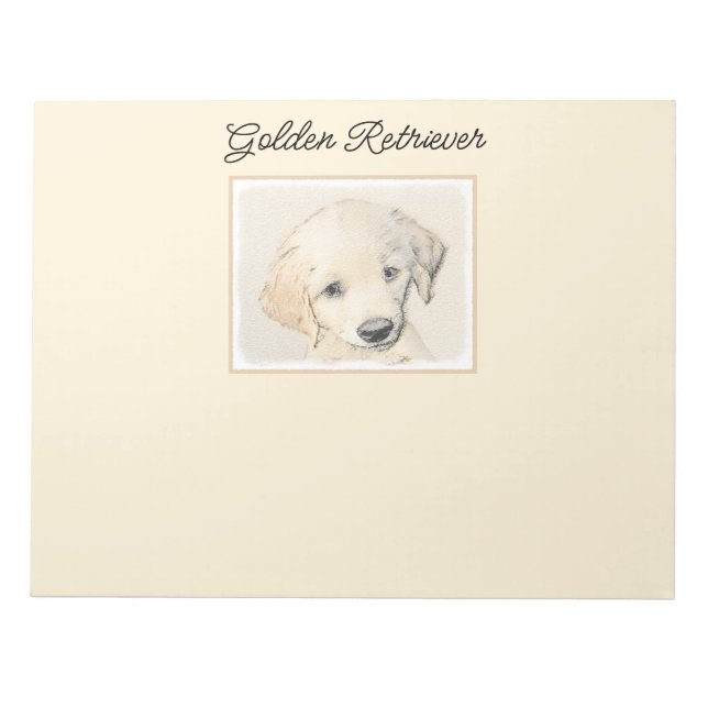 Bloc-note Peinture de chiot d'or Retriever - Art de chien or (Devant)