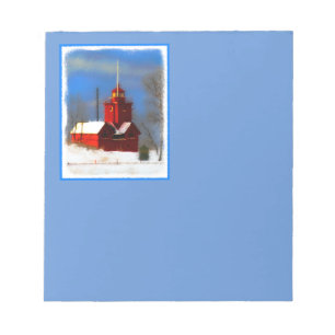 Bloc-note Peinture de phare rouge - Art original