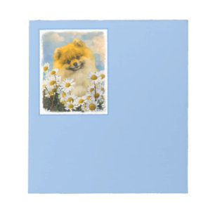 Bloc-note Peinture de Pomeranian dans les Pâquerettes - Art