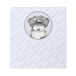 Bloc-note Peinture de Terrier Tibétain - Art Original de Chi