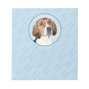 Bloc-note Peinture Foxhound en anglais - Joli art original c