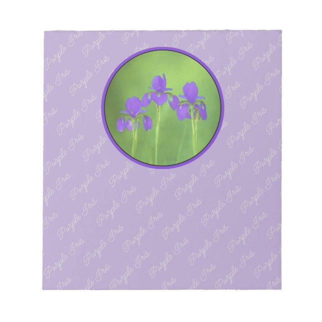 Bloc-note Peinture Iris Violet - Art Fleur Originale (Devant)