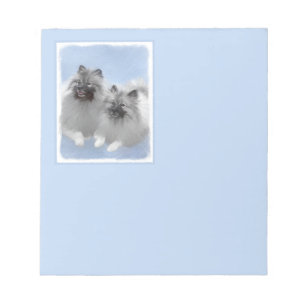 Bloc-note Peinture originale d'un couple de Keeshond - Art a