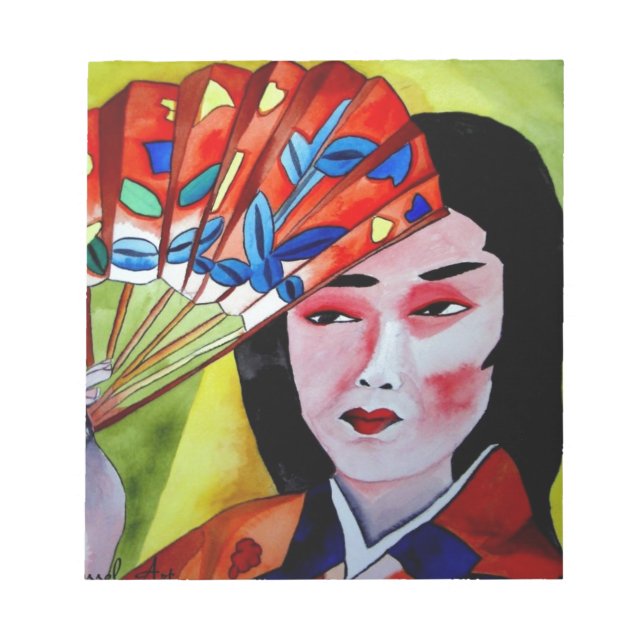 Bloc-note peinture originale d'une Geisha japonaise avec éve (Devant)