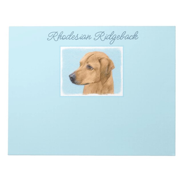 Bloc-note Peinture Rhodesian Ridgeback - Art original Chien  (Devant)