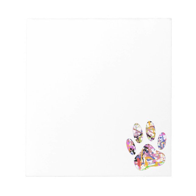 Bloc-note Peinture Splatter Chien Empreinte de patte Personn (Devant)