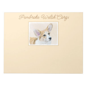 Bloc-note Pembroke Welsh Corgi Peinture - Original Chien Art
