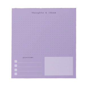 Bloc-note Pensées & Idées esthétique rétro de couleur violet