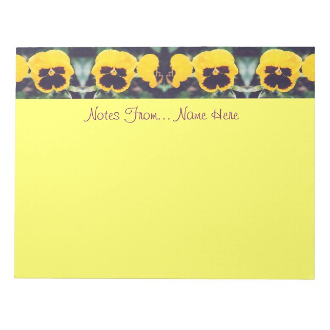 Bloc-note Pensées jaunes (Devant)
