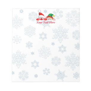 Bloc-note Père Noël et Elf adorable et drôle Caractères Peek