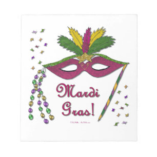 Bloc-note Perles de plumes Mardi Gras