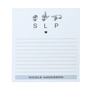 Bloc-note Personalisé SLP orthophoniste Langue Pathologiste