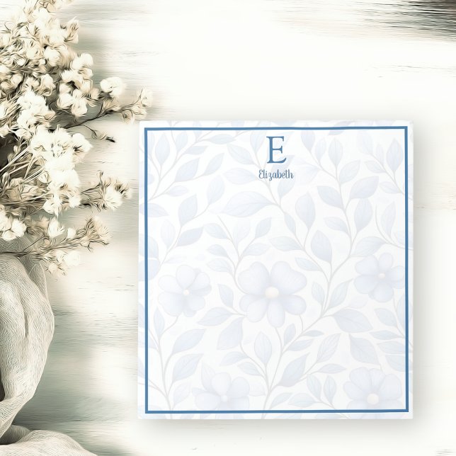 Bloc-note Personalized Blue Floral Notepad (Créateur téléchargé)