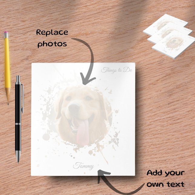 Bloc-note Personalized Custom Photo Pet with Name (Personalized Photo & Name Notepad | Custom Stationery Gift)