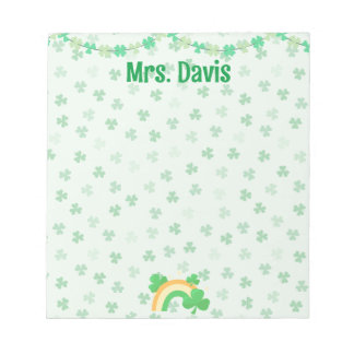 Bloc-note Personalized Cute St. Patrick's Day Teacher 