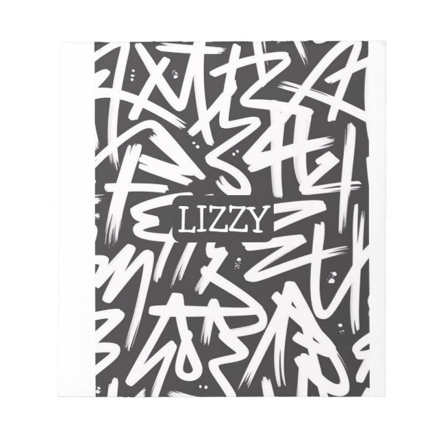 Bloc-note Personalized Graffiti Name Pattern — Custom Urban (Devant)