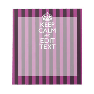 Bloc-note Personalized KEEP CALM Your Text on Pink Fuchsia