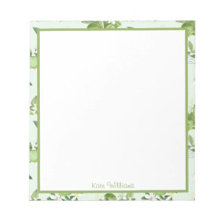 Bloc-note Personalized Lemon and Floral Notepad