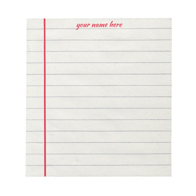 Bloc-note Personalized Lined Notepad (Devant)