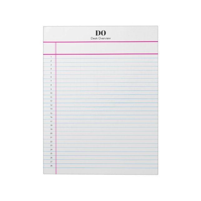 Bloc-note Personalized Name Monogram Numbered List Notepad (Tourné)