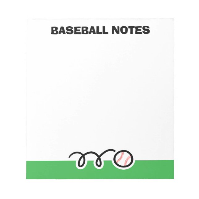 Bloc-note Personalized notepad with quirky baseball design (Devant)