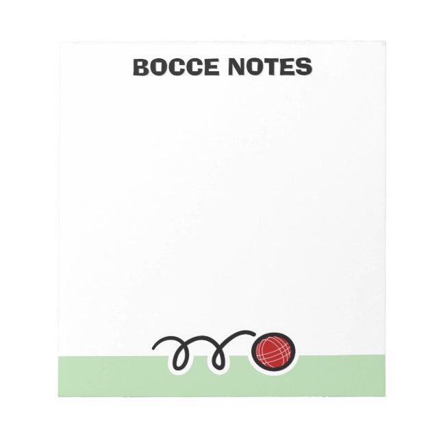 Bloc-note Personalized notepad with quirky bocce ball design (Devant)