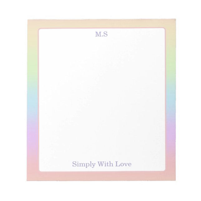 Bloc-note personalized Pastel Rainbow (Devant)