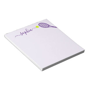 Bloc-note Personalized Tennis Name Purple Womens Sports