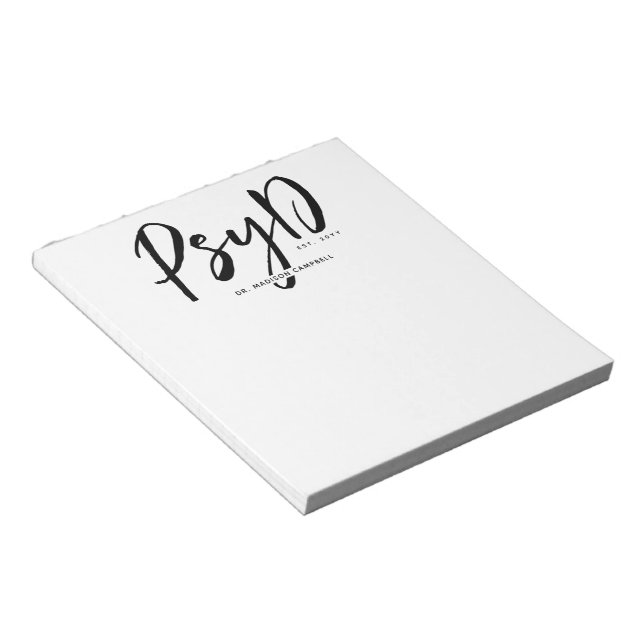 Bloc-note Personnalisé Elegant PsyD Docteur en Psychologie (Incliné)