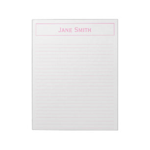Bloc-note Personnaliser : Entreprise Minimale rose et blanc