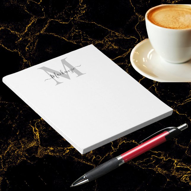 Bloc-note Personnaliser le nom initial du monogramme (Personalize Monogram Initial Name Notepad)