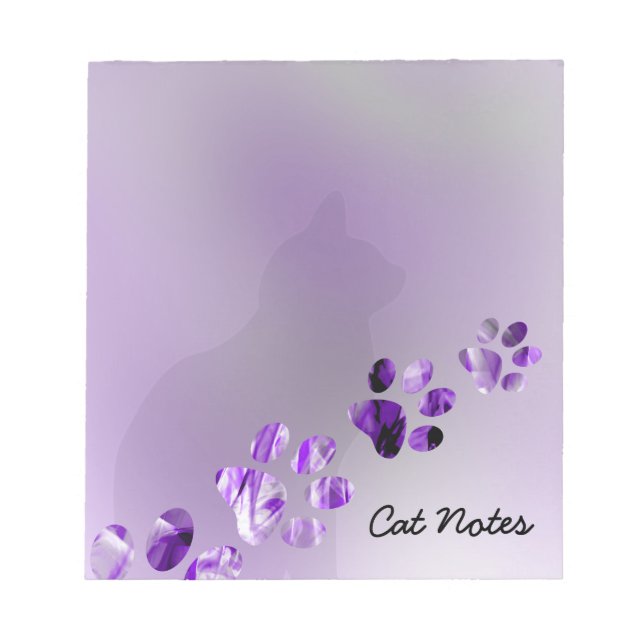Bloc-note Personnaliser les Empreintes de pattes de chats no (Devant)